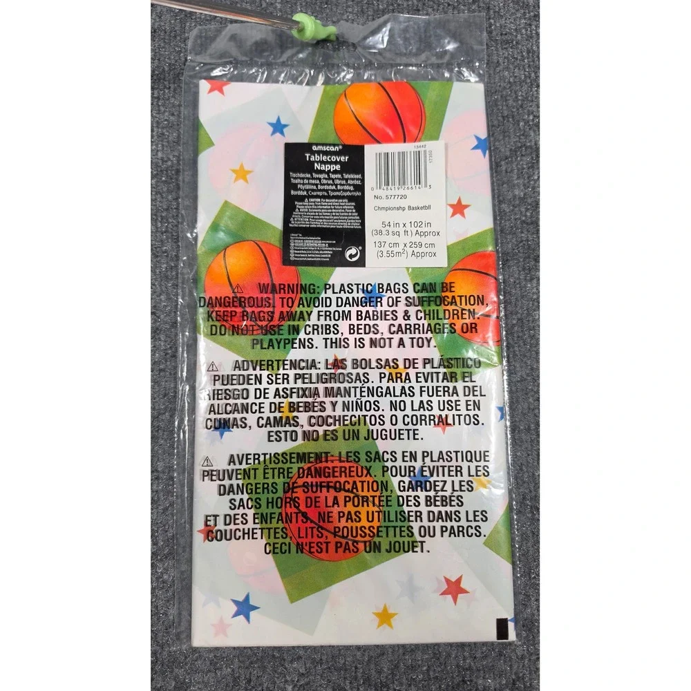 Lot of 11 Amscan Basketball Plastic Tablecovers 54x102 Championship Sports Party